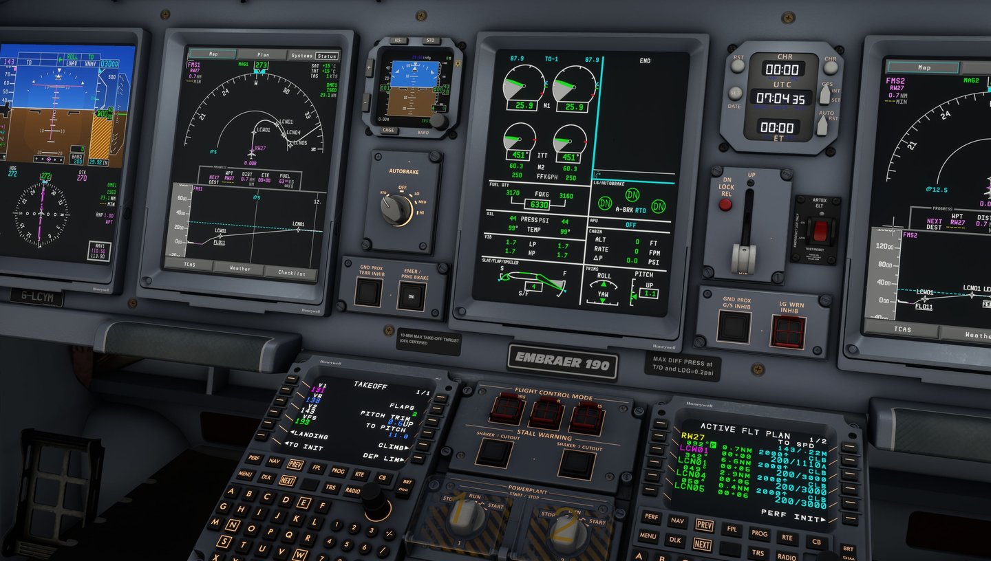 Cockpit dos E-Jets com novo FMS - FlightSim Studio
